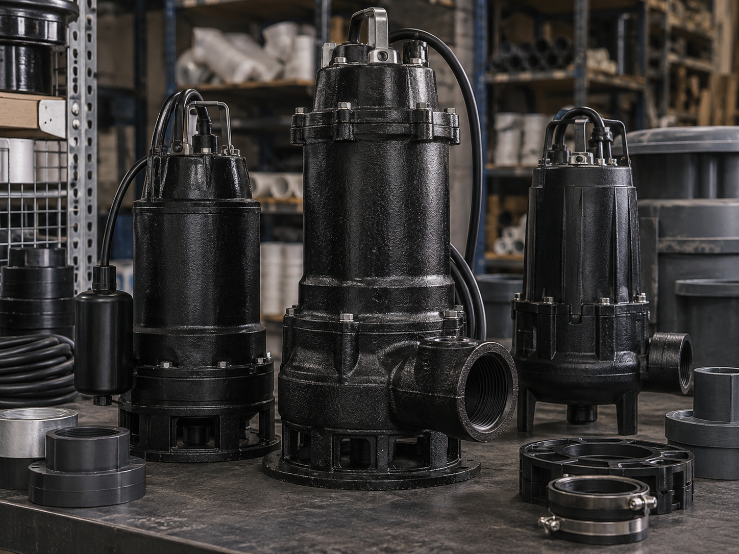 Sump and ejector pumps for plumbing work